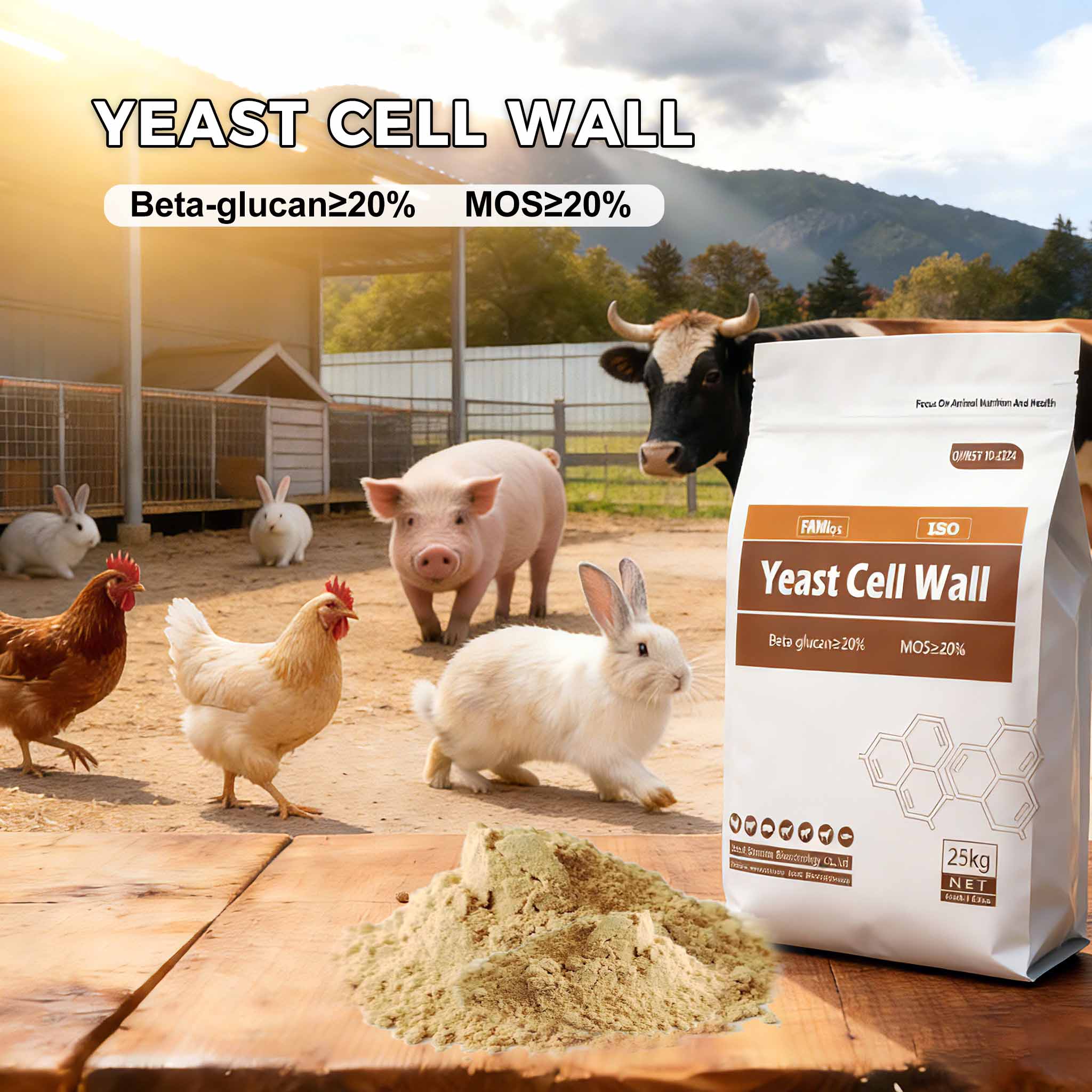 Incorporate a small dosage of yeast cell wall into layer feed