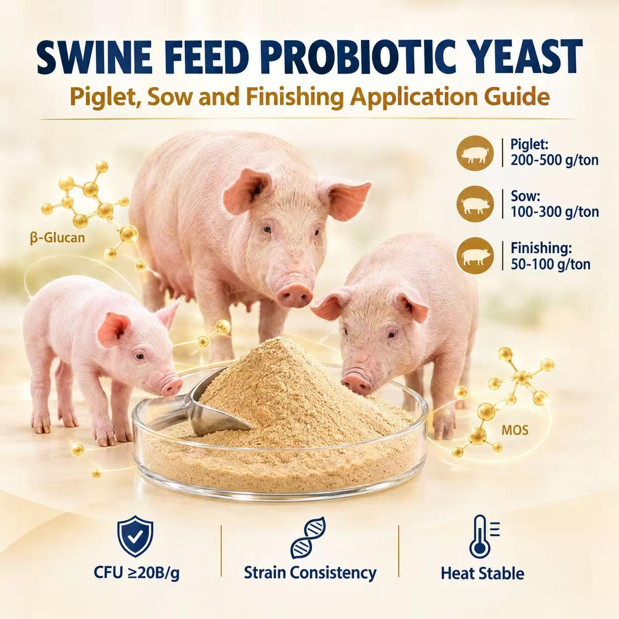 Swine Feed Probiotic Yeast: Piglet, Sow and Finishing Application Guide